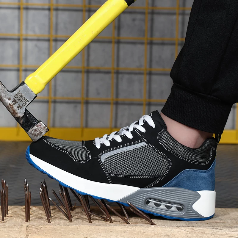 1132 Zapatos de seguridad deportivos antideslizantes con punta de acero a prueba de pinchazos