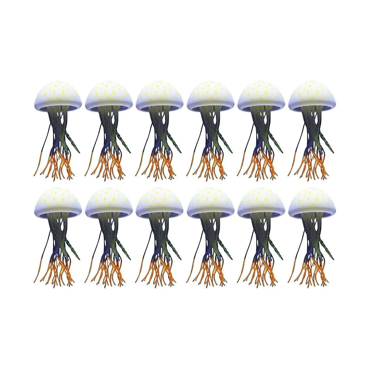 12pcs Sea Moon Luminous Simulation Jellyfish Wholesale Silicone Fluorescent Luminous Floating Fish