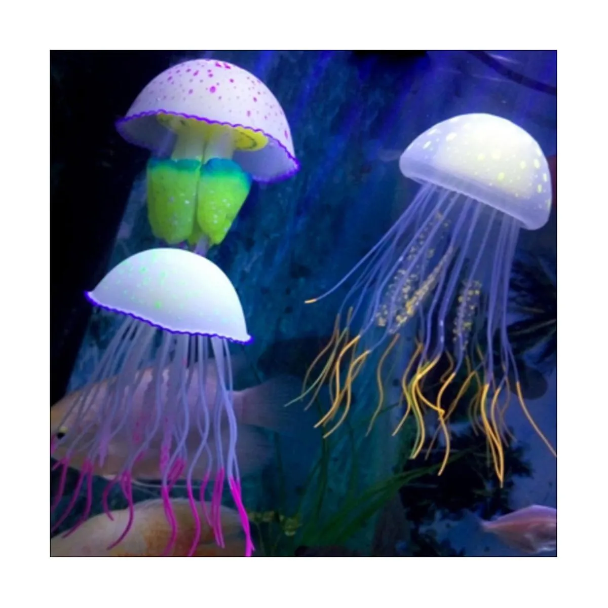 12pcs Sea Moon Luminous Simulation Jellyfish Wholesale Silicone Fluorescent Luminous Floating Fish