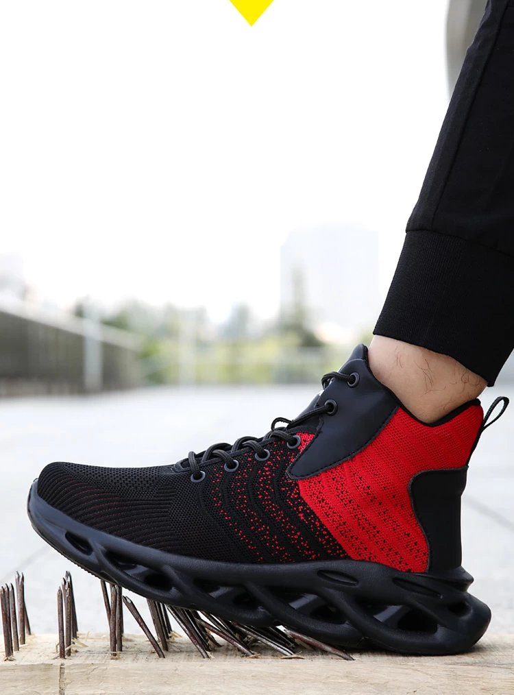 2075 zapatos de seguridad deportivos de moda antipinchazos con punta de acero y suela de EVA blanda para trabajo