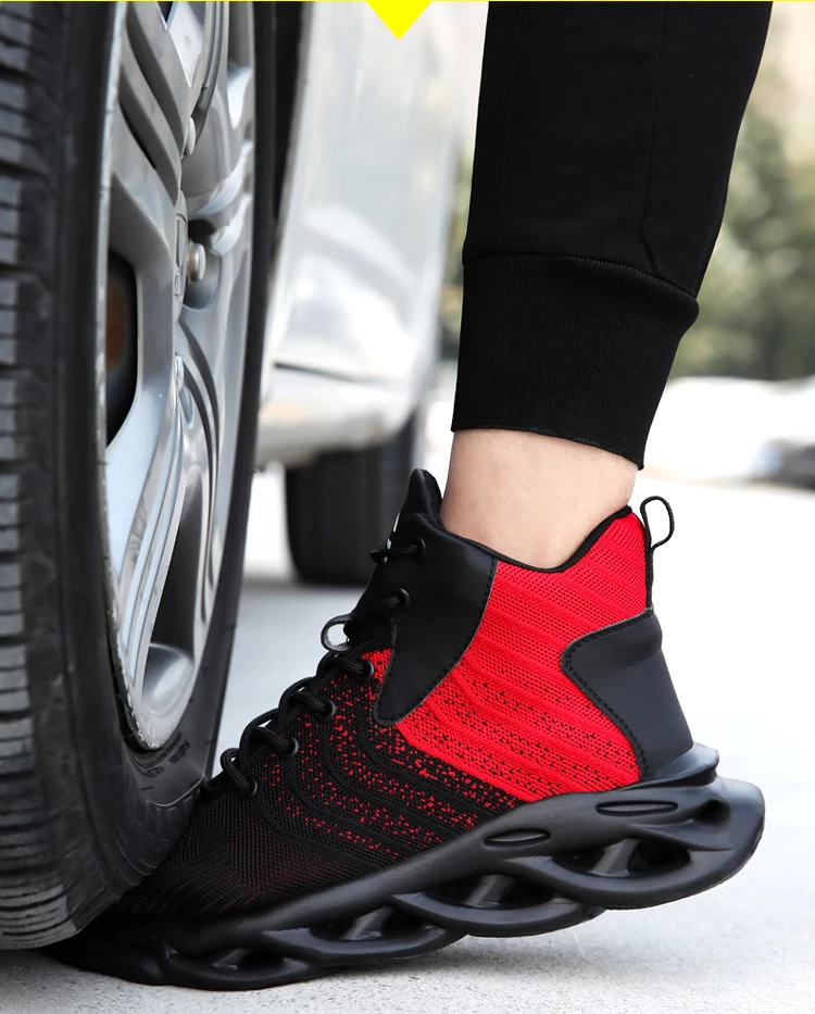 2075 zapatos de seguridad deportivos de moda antipinchazos con punta de acero y suela de EVA blanda para trabajo
