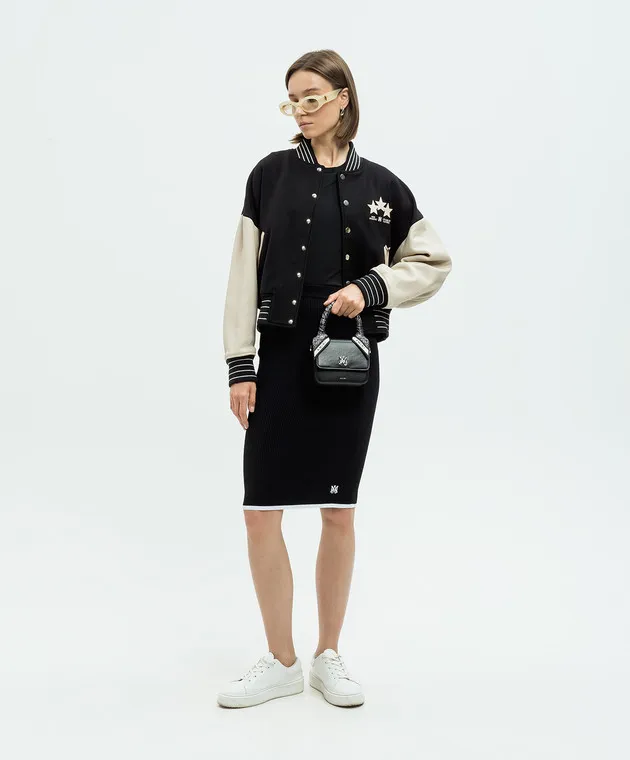 AMIRI Black MA EMBROIDERED BABY TEE
