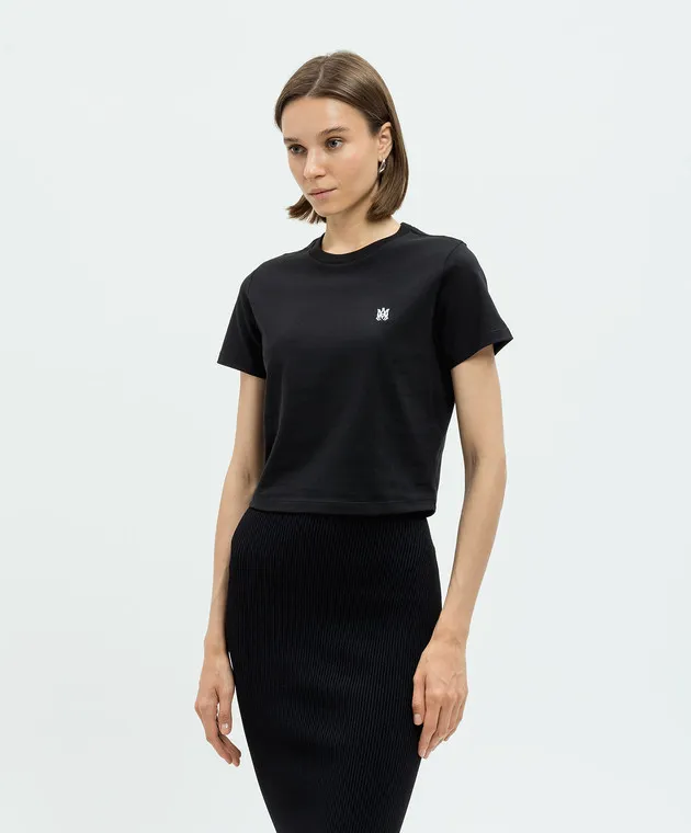 AMIRI Black MA EMBROIDERED BABY TEE