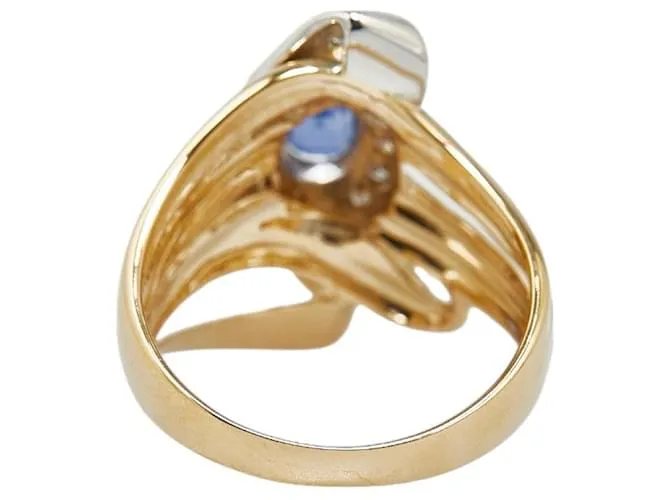 & Other Stories Anillo de base de oro con combinación de zafiro de 0.51 ct y diamante de 0.13 ct, talla 11.5 en excelente es