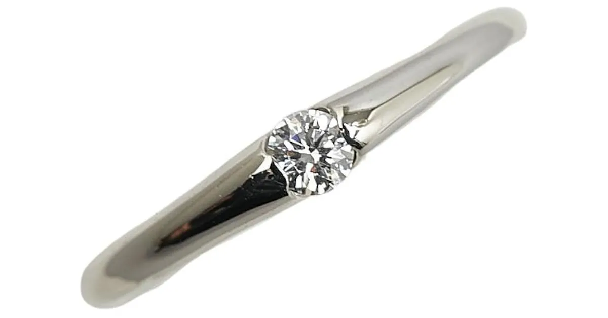 & Other Stories Anillo de platino Pt900 con diamante de 0.113 ct en excelente estado Plata 