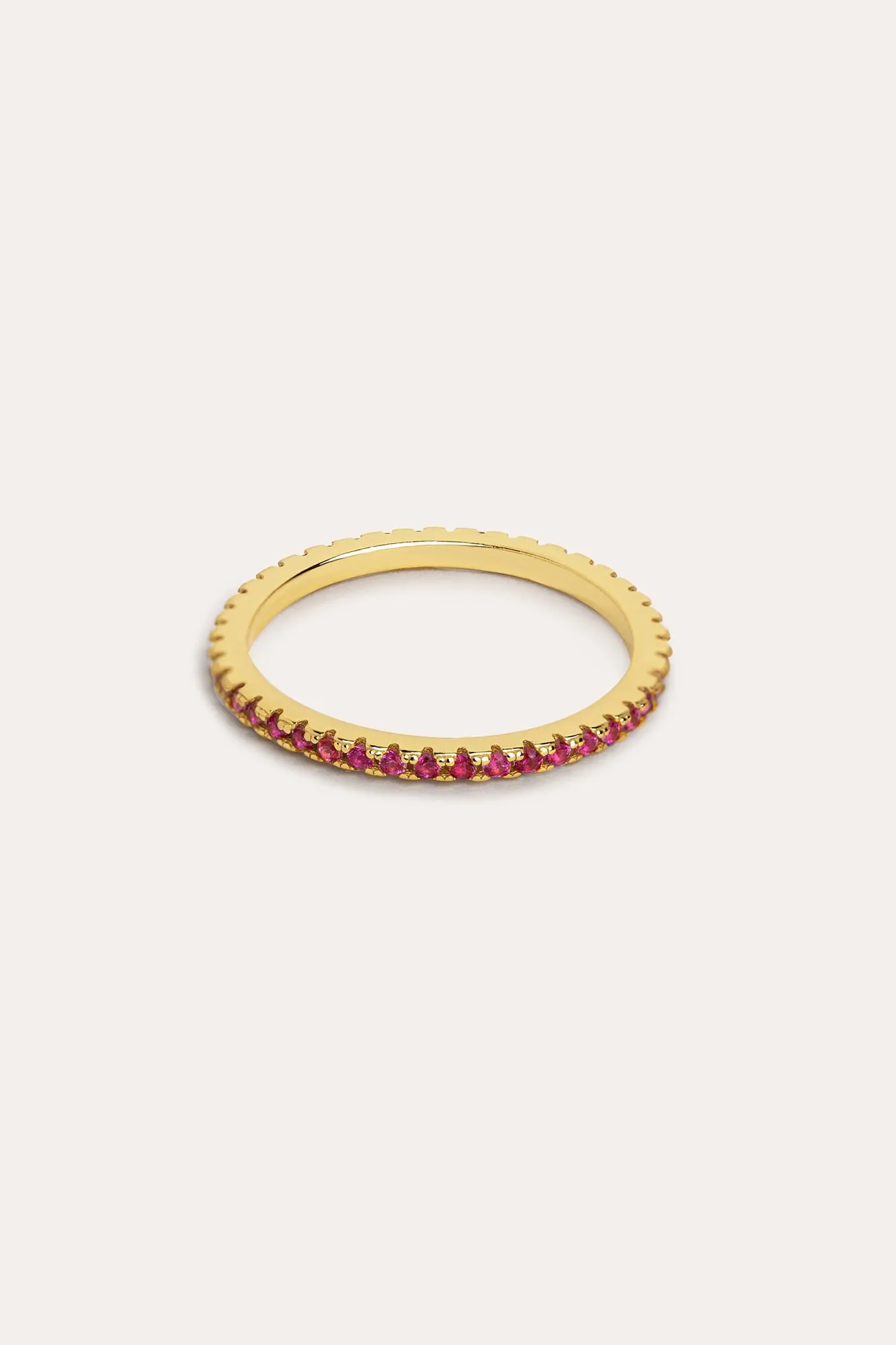 Anillo Cleo Raspberry Plata Baño Oro