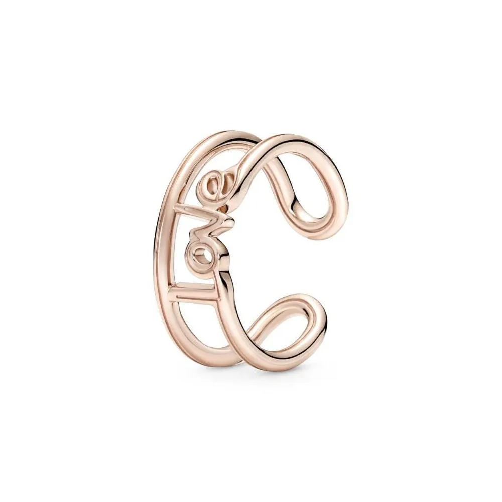Anillo con un recubrimiento en oro rosa de 14k Abierto Love Pandora ME
