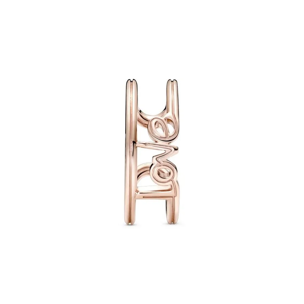 Anillo con un recubrimiento en oro rosa de 14k Abierto Love Pandora ME