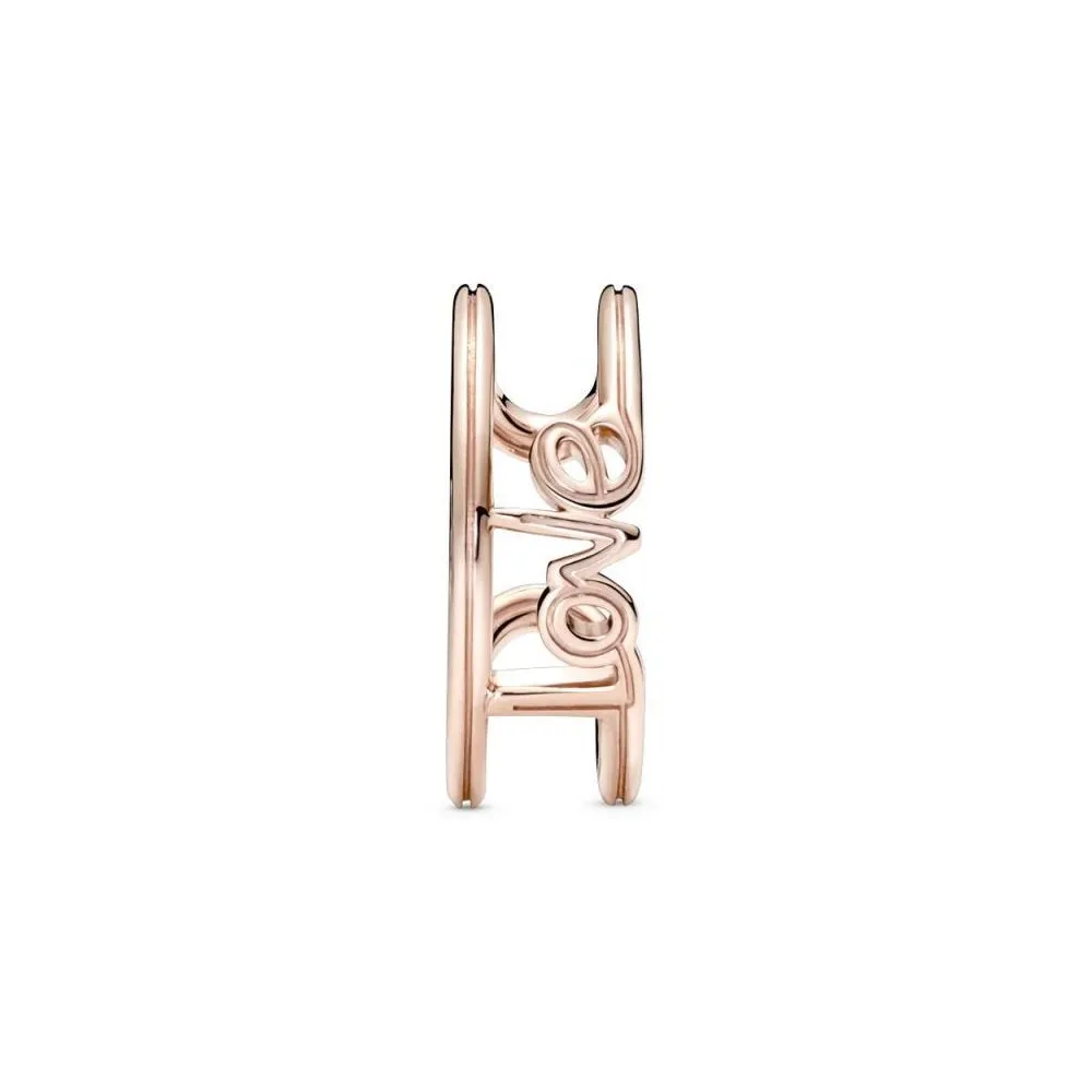 Anillo con un recubrimiento en oro rosa de 14k Abierto Love Pandora ME
