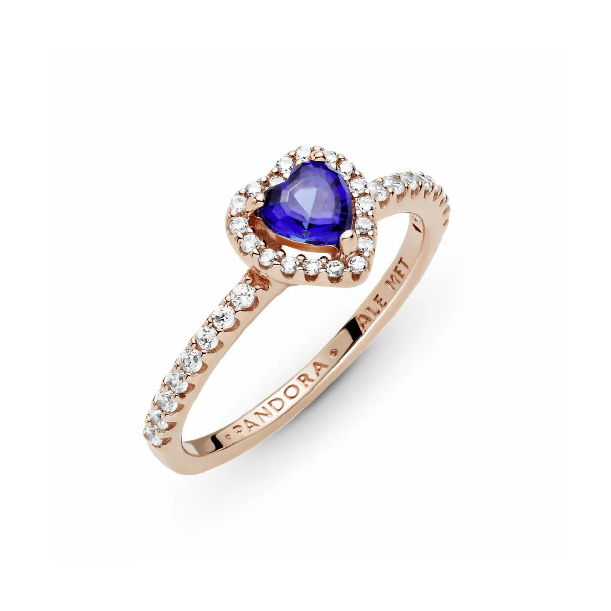 ANILLO CORAZóN EN RELIEVE AZUL BRILLANTE  PANDORA