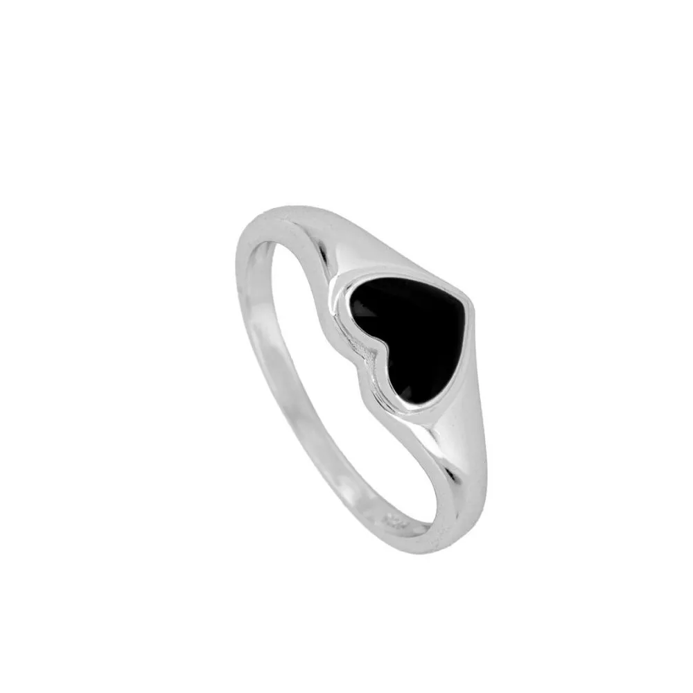 Anillo Heart Negro