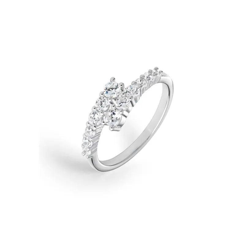 ANILLO ITEMPORALITY DOS LíNEAS PLATA Y CIRCONITAS SRN101106