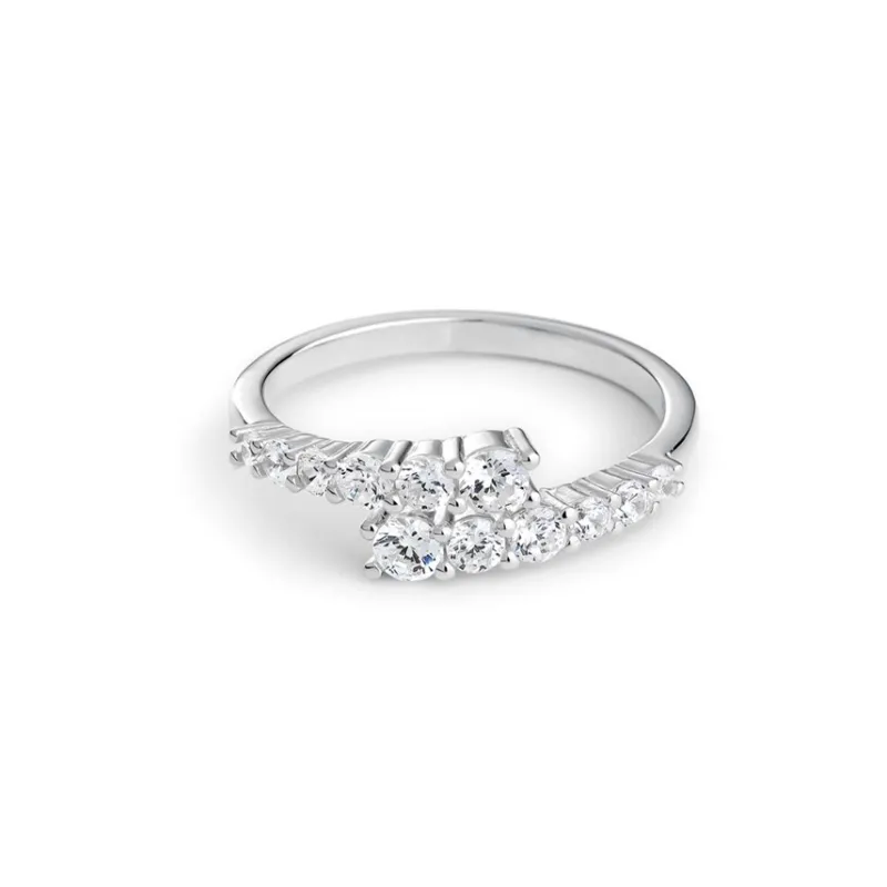 ANILLO ITEMPORALITY DOS LíNEAS PLATA Y CIRCONITAS SRN101106