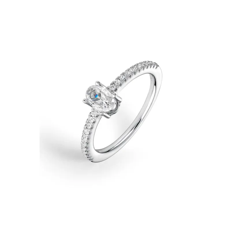 ANILLO ITEMPORALITY PAVé OVAL PLATA CON CIRCONITAS SRN101113