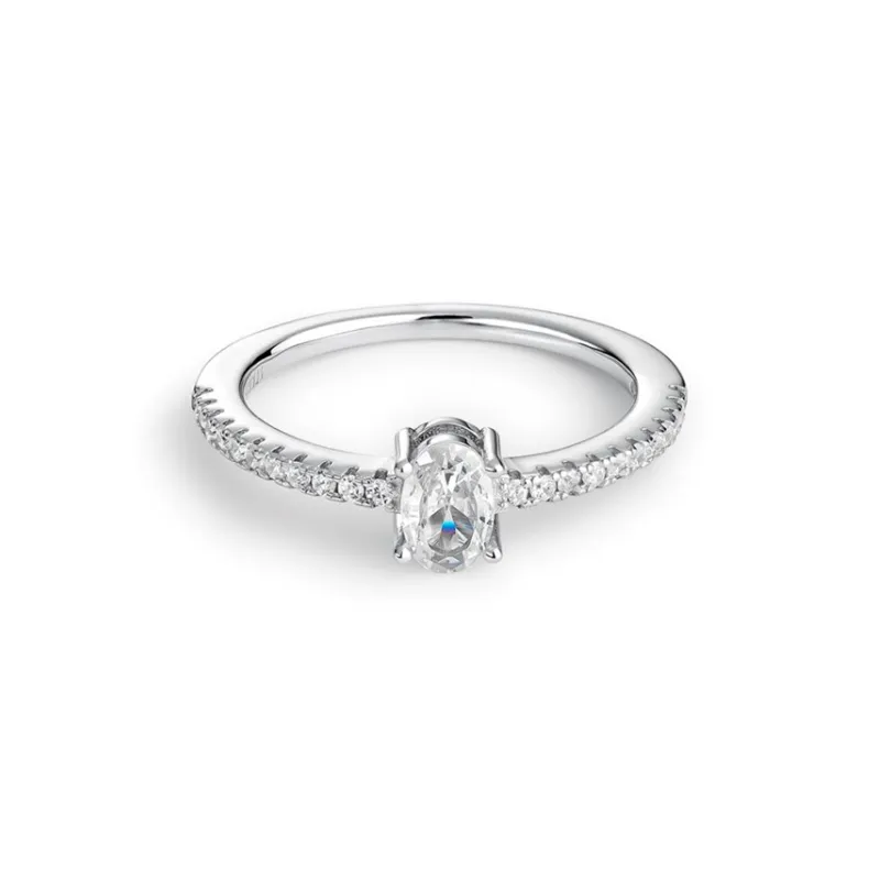 ANILLO ITEMPORALITY PAVé OVAL PLATA CON CIRCONITAS SRN101113