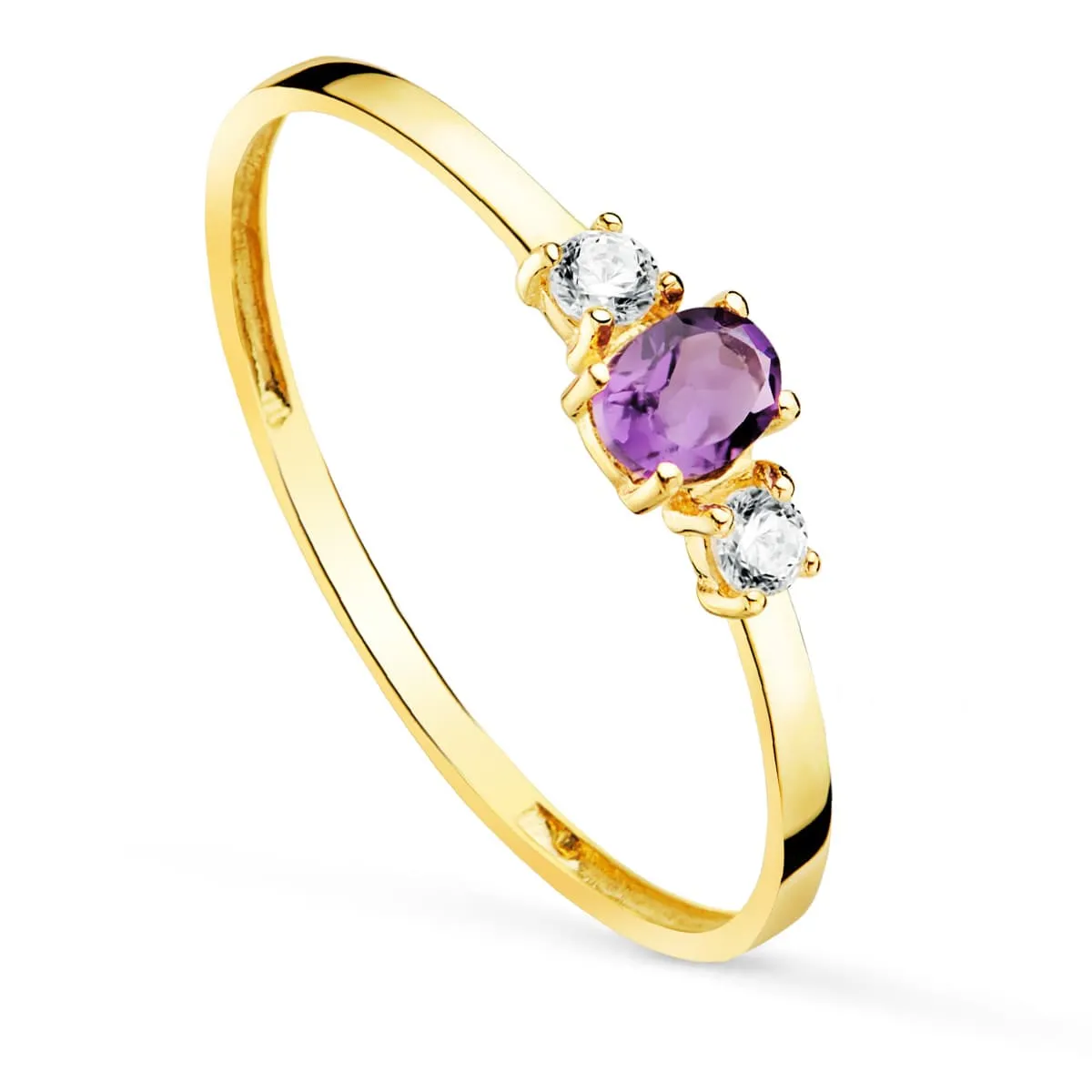 Anillo oro 18k fino amatista