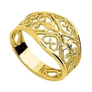 Anillo oro 18k oval calado