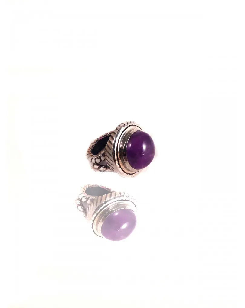 ANILLO PLATA AMATISTA CABUJON 1105