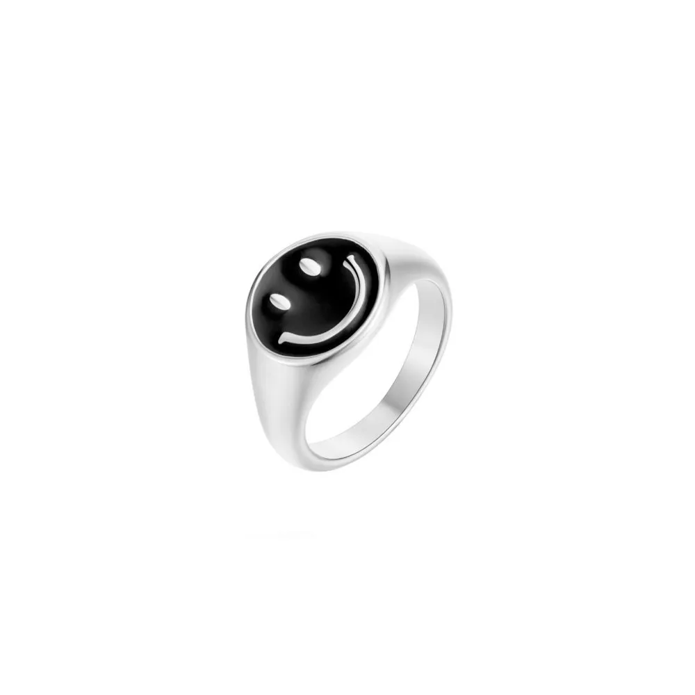 Anillo Smiley Negro