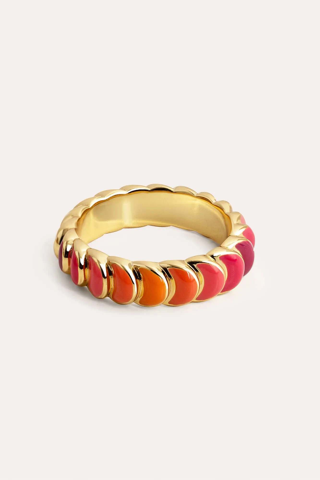 Anillo Sunset Scales Baño Oro