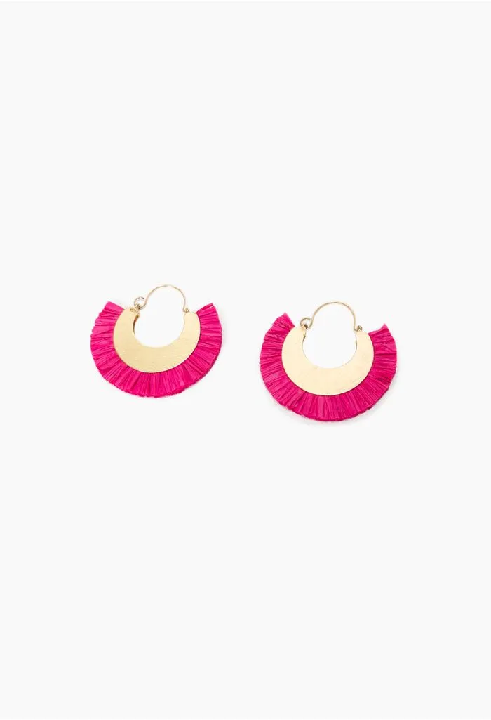 Aretes tipo condonga con borla en papel