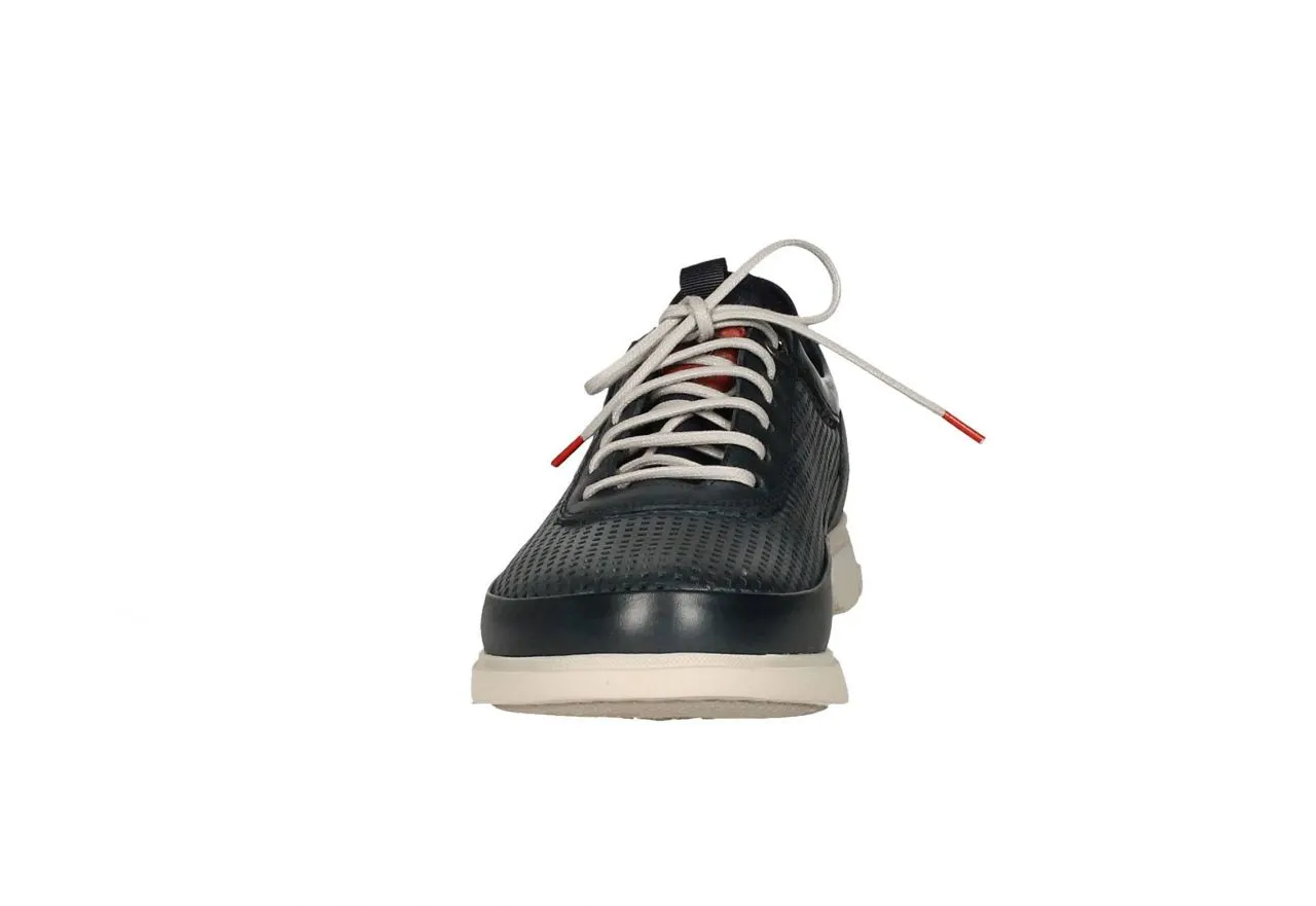 Blucher Piel Azul Todo Calados Piso y Cordones Gris 1/2 Peso