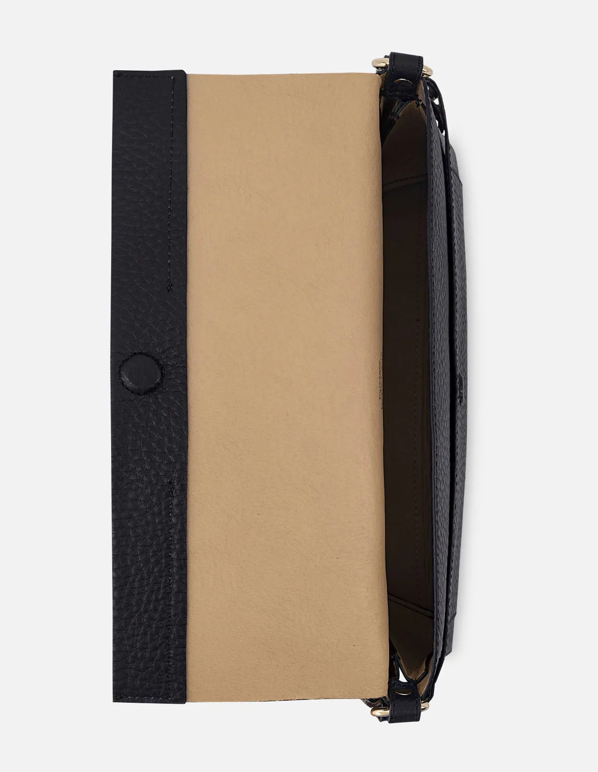 Bolso bandolera color negro de piel bombeada para mujer con detalle Pd