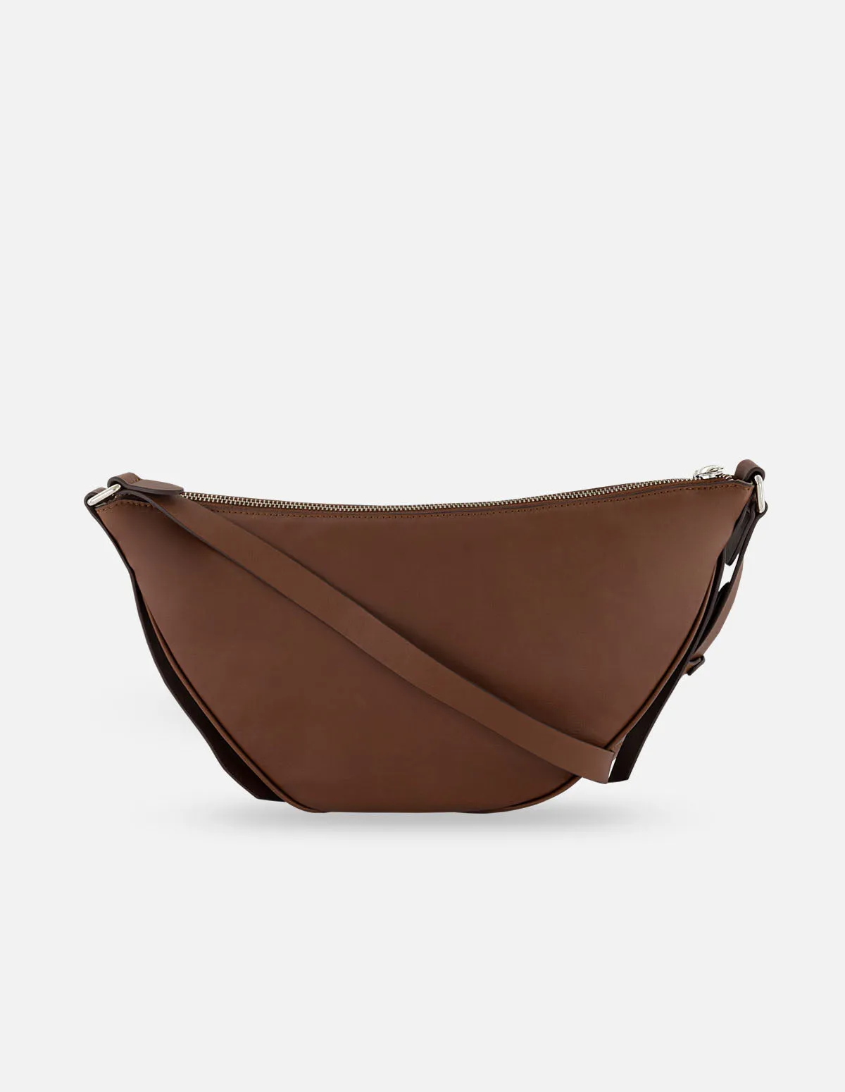 Bolso bandolera de piel color caoba para mujer