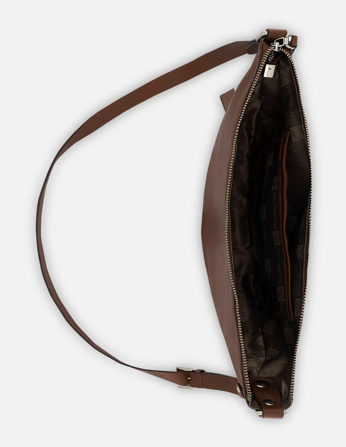 Bolso bandolera de piel color caoba para mujer
