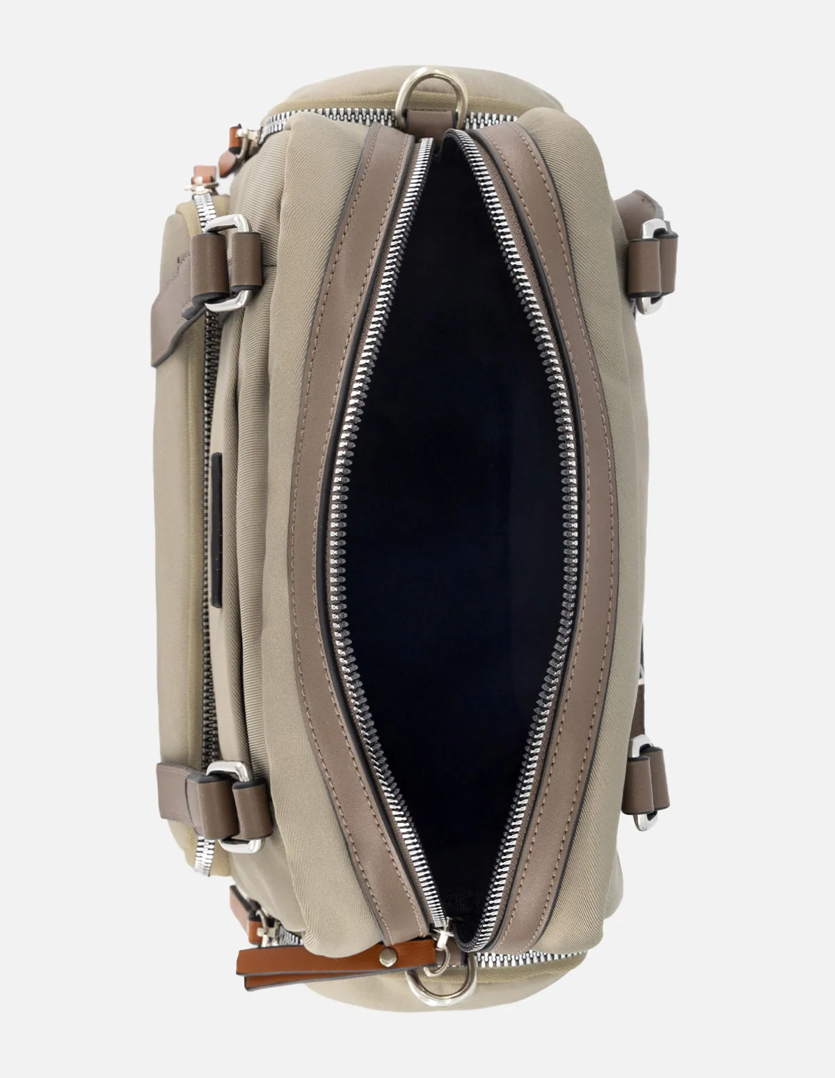 Bolso bowling de nylon color beige para mujer