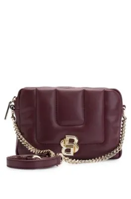 Bolso cruzado guateado con monograma Double B metálico