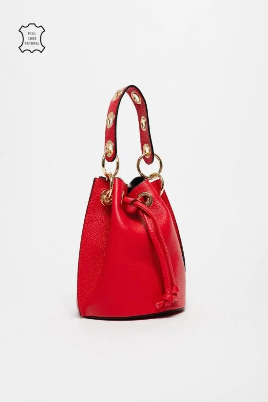 BOLSO DE PIEL LOUPE  ROJO