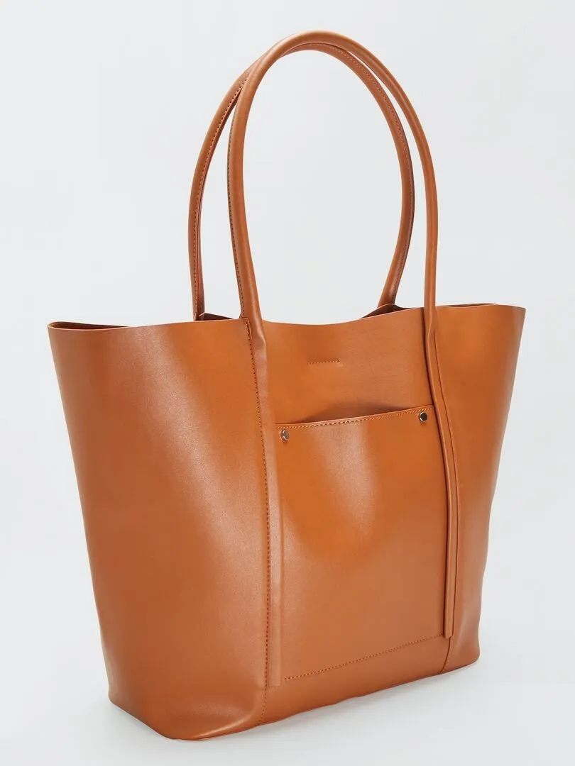 BOLSO TIPO SHOPPER  MARRON