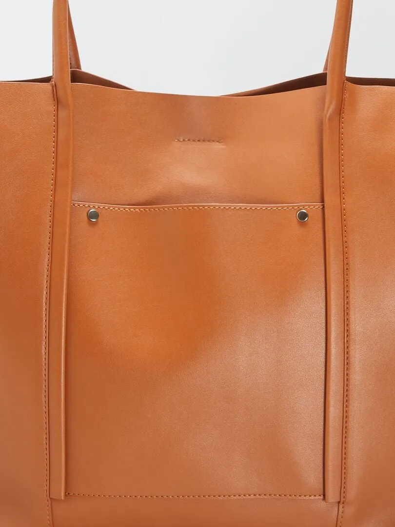 BOLSO TIPO SHOPPER  MARRON