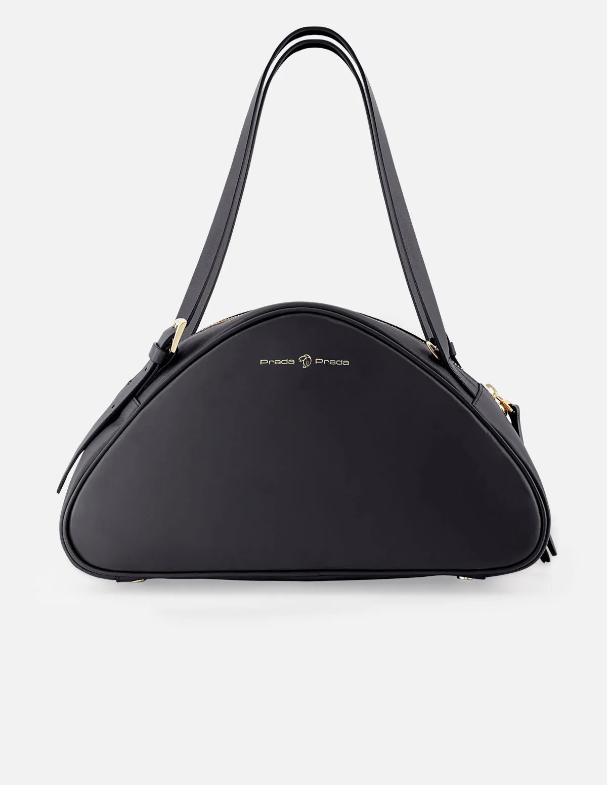 Bolso trapecio de piel color negro para mujer