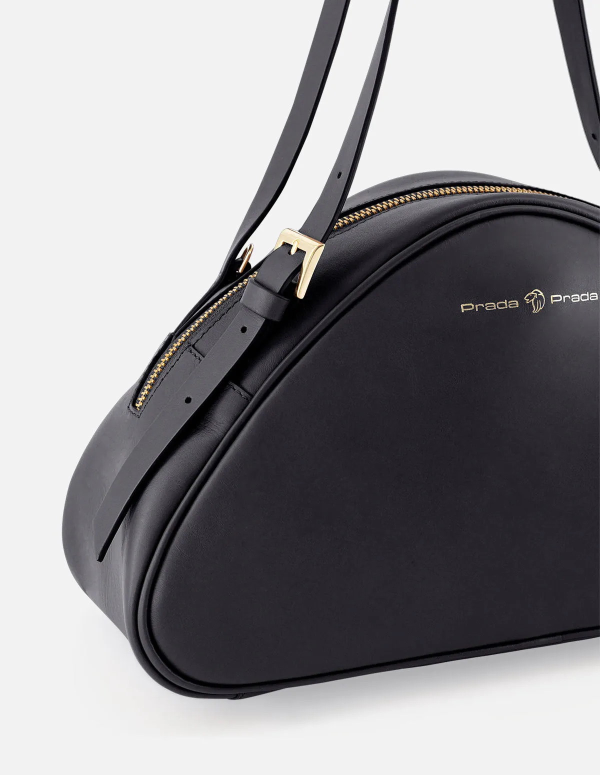 Bolso trapecio de piel color negro para mujer