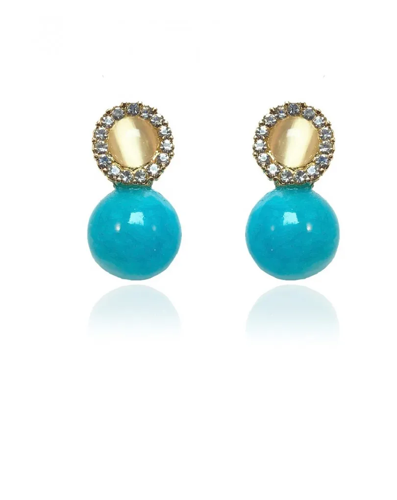 BONITOS PENDIENTES DE BISUTERIA AZULES