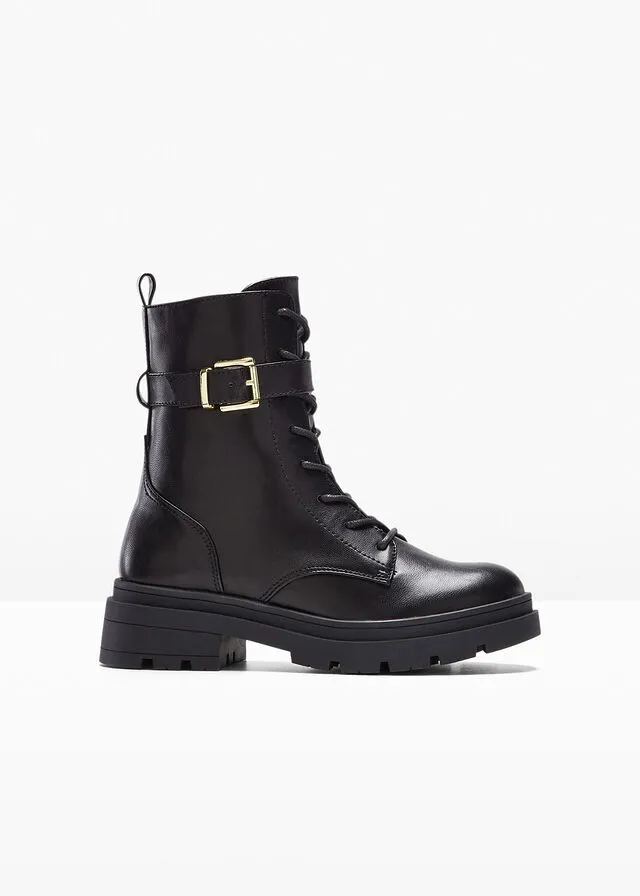 Botas con cordones Negro