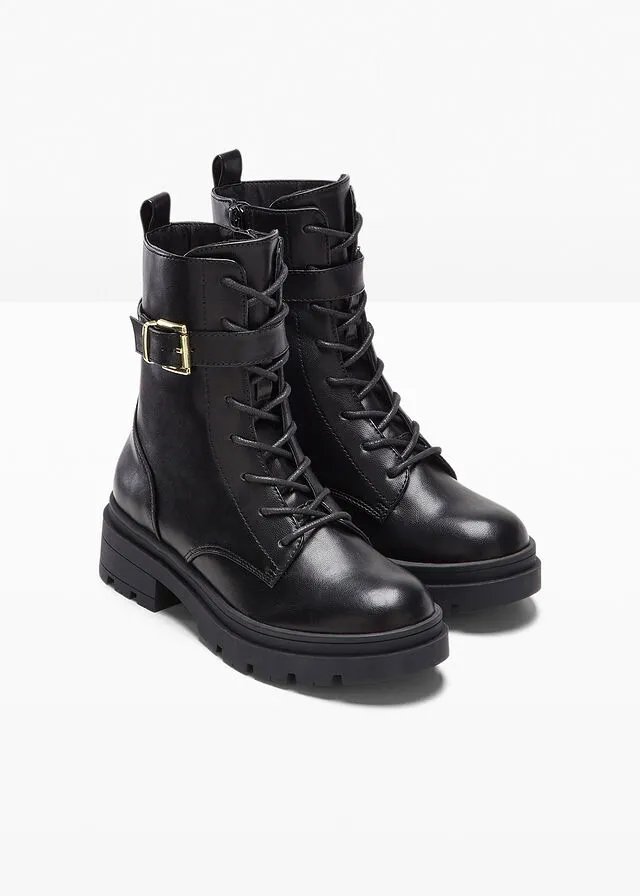 Botas con cordones Negro