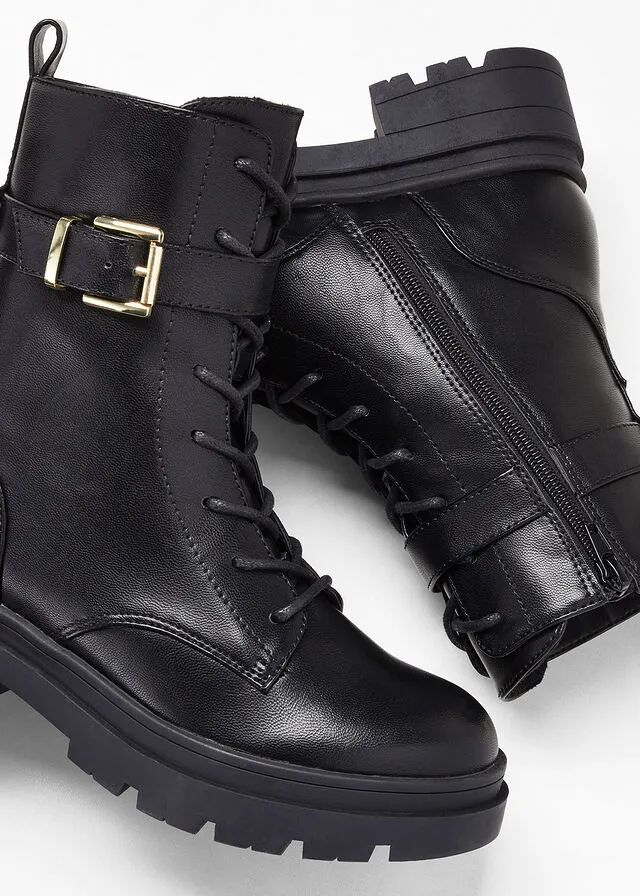 Botas con cordones Negro