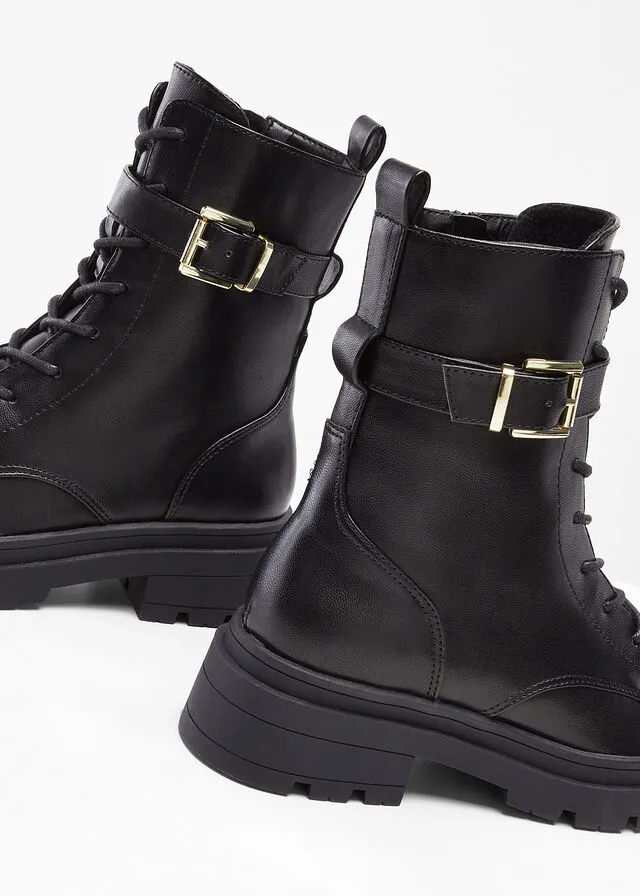 Botas con cordones Negro