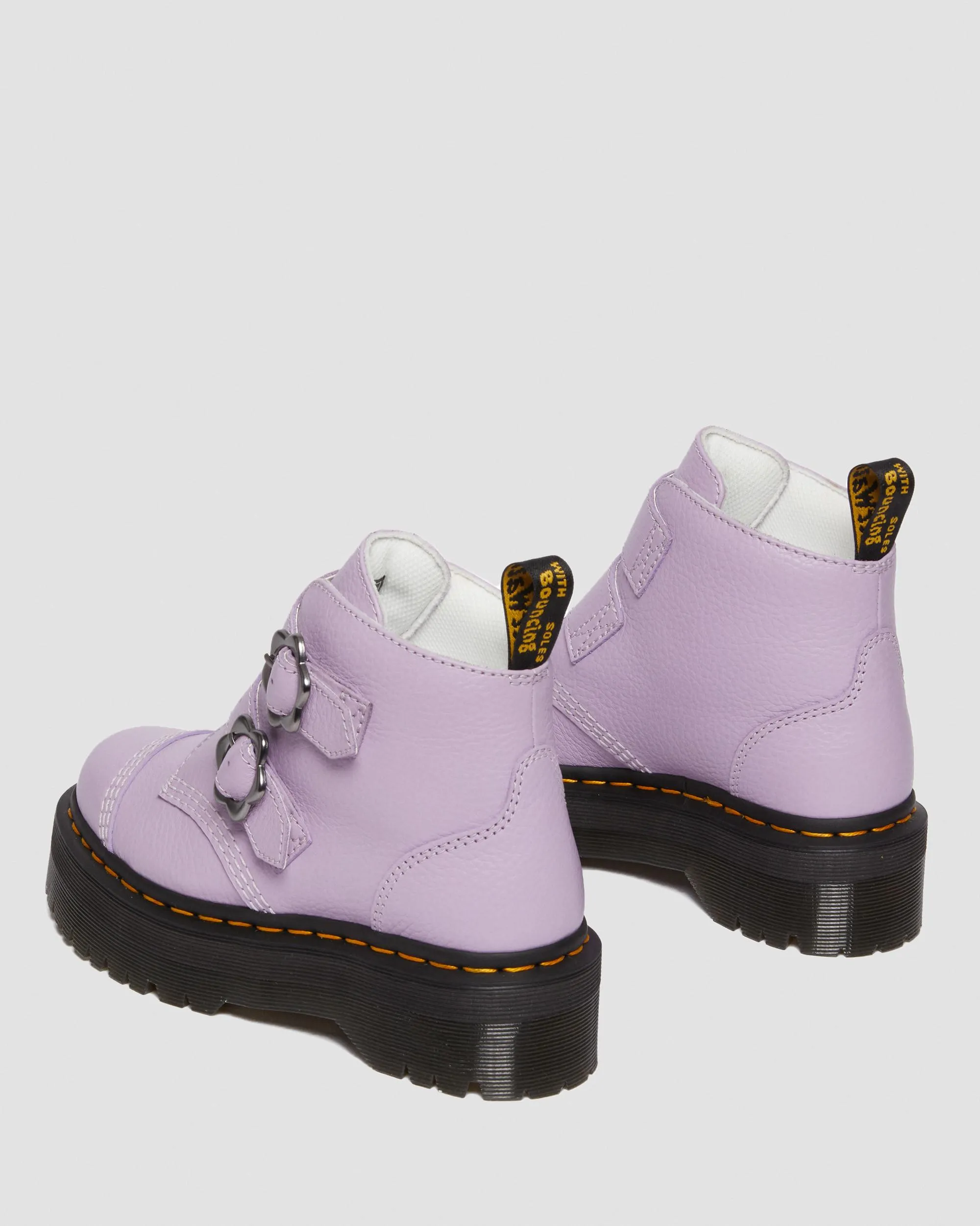 Botas con plataforma Devon Flower de piel Milled Nappa