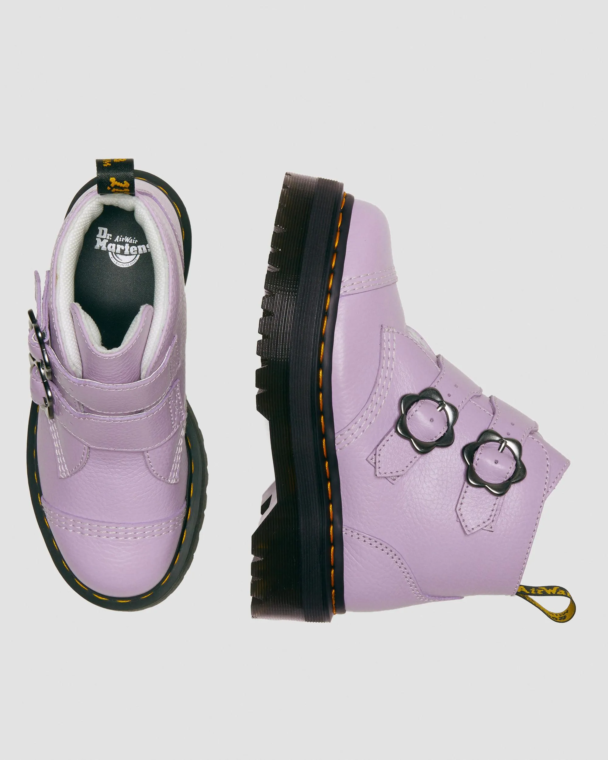 Botas con plataforma Devon Flower de piel Milled Nappa