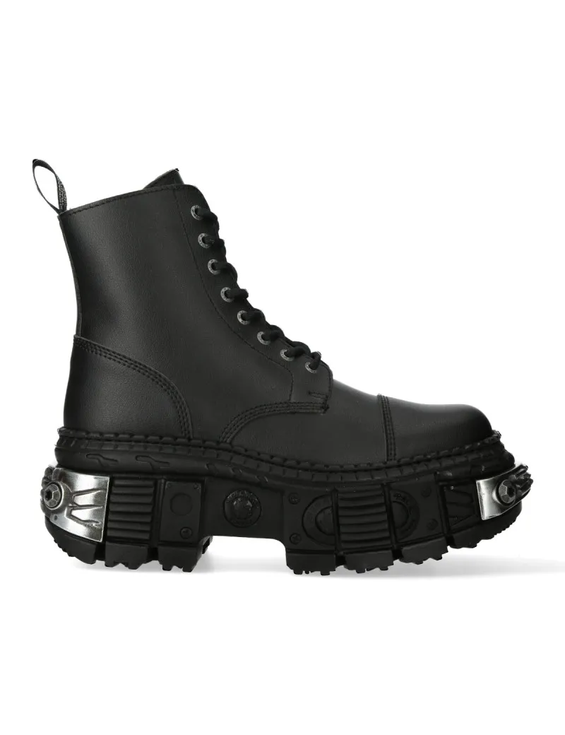 Botas militares negras tank acero
