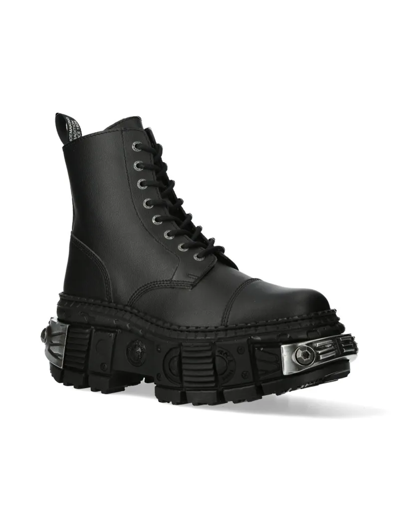 Botas militares negras tank acero