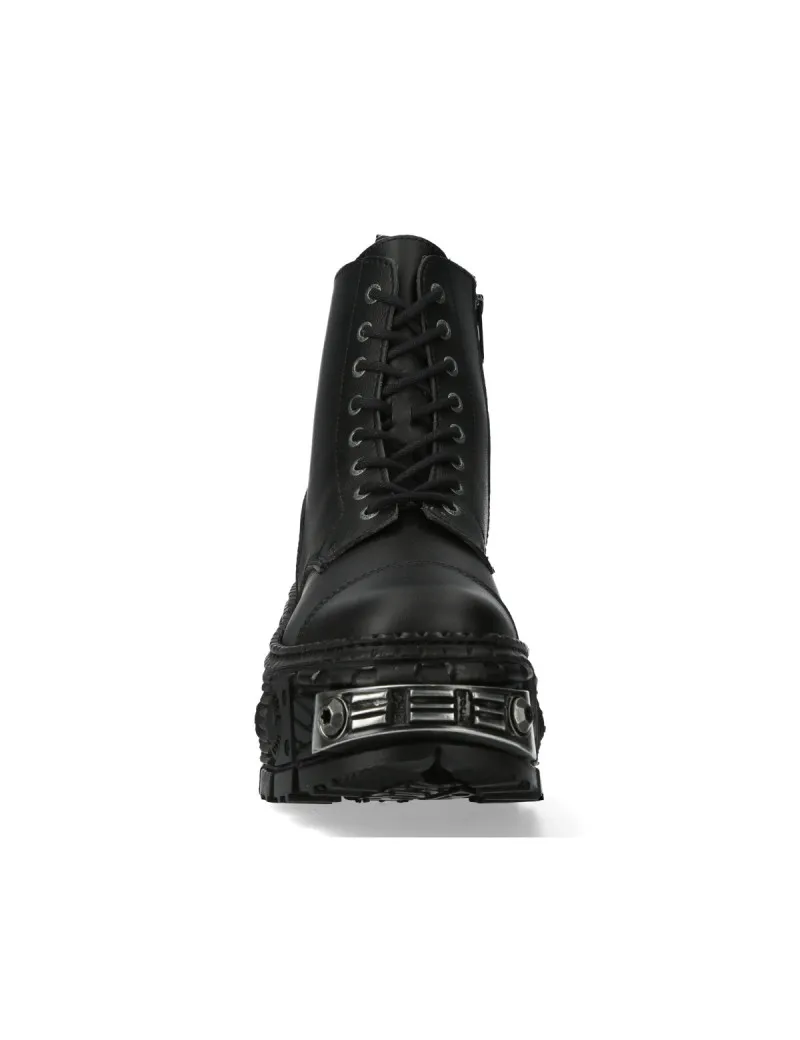 Botas militares negras tank acero