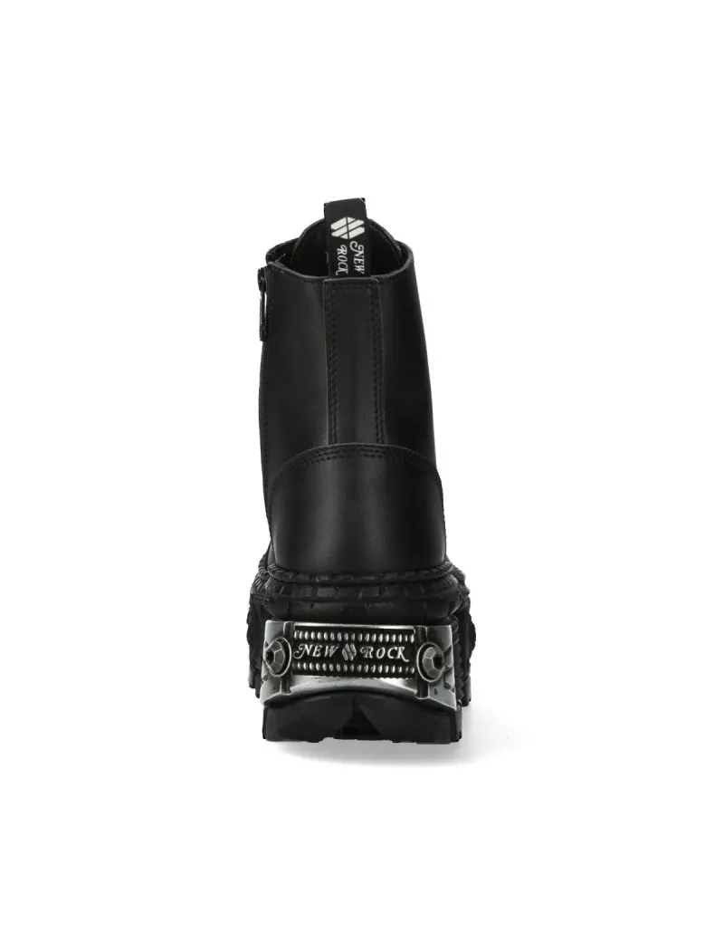 Botas militares negras tank acero