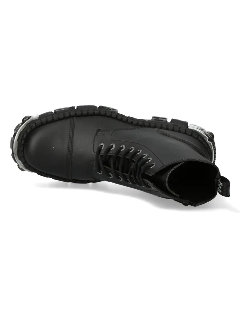 Botas militares negras tank acero