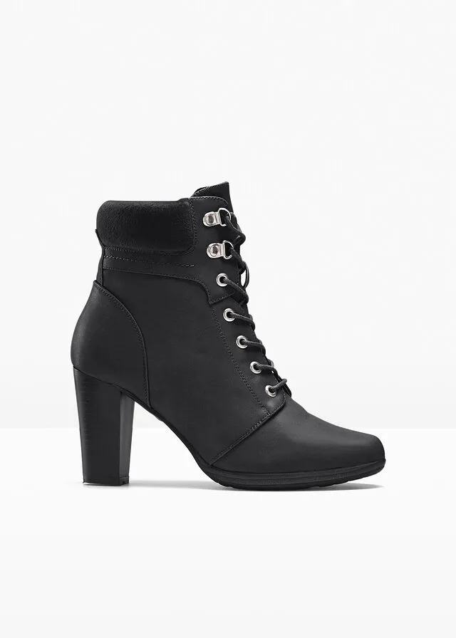 Botines con cordones Negro