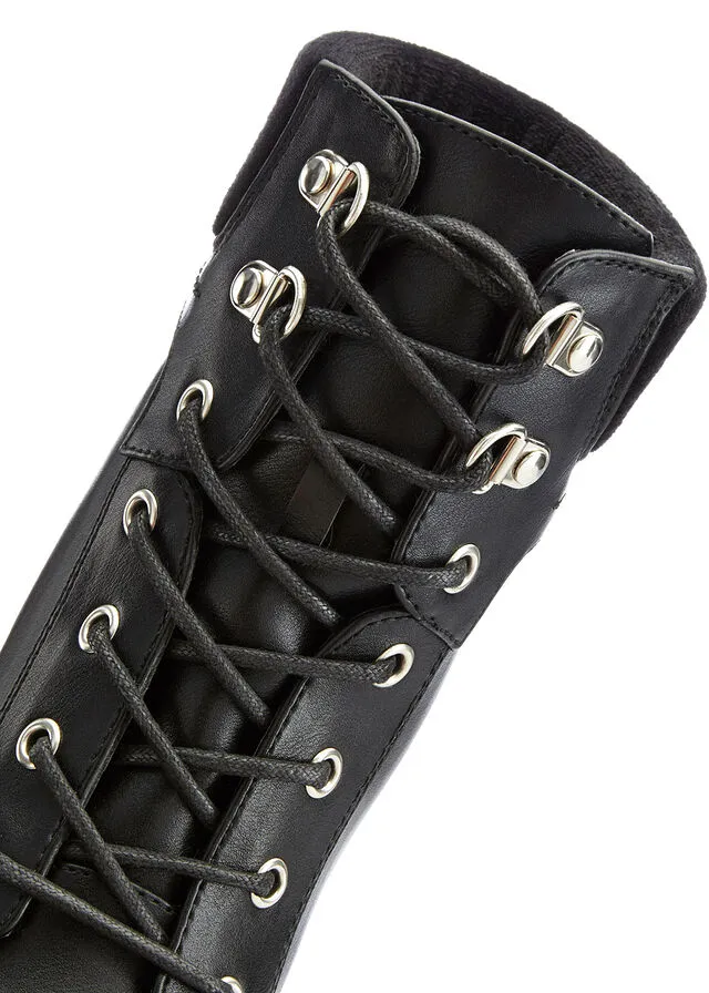 Botines con cordones Negro